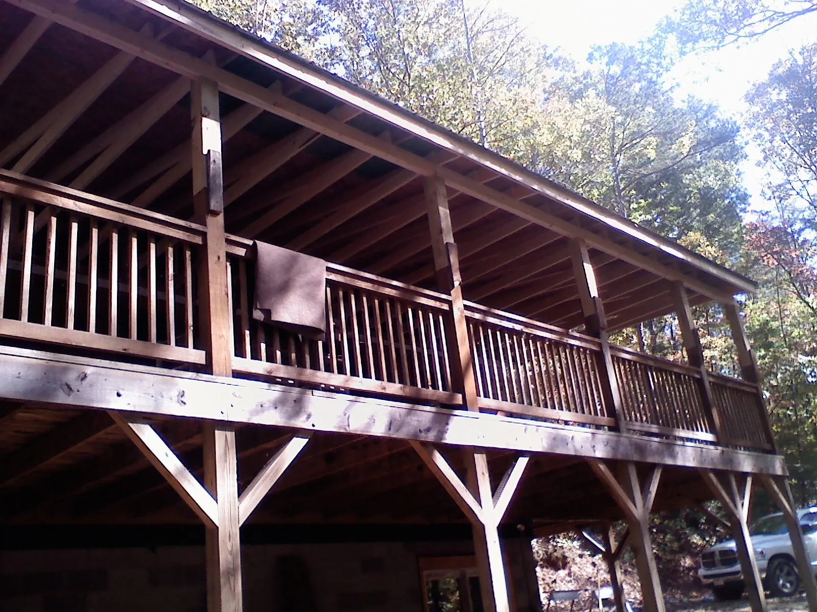 Timber framing under a new elevated porch and deck — Roof Leak Repair in Little Suamico by Roofing Brothers